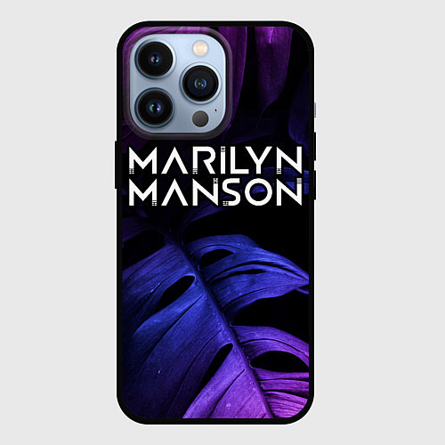 Чехол iPhone 13 Pro Marilyn Manson neon monstera / 3D-Черный – фото 1