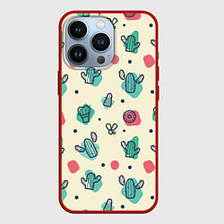 Чехол для iPhone 13 Pro Cactus life, цвет: 3D-красный