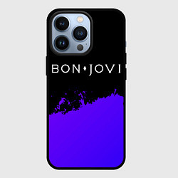 Чехол iPhone 13 Pro Bon Jovi purple grunge