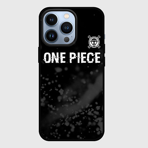 Чехол iPhone 13 Pro One Piece glitch на темном фоне: символ сверху / 3D-Черный – фото 1