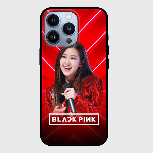 Чехол iPhone 13 Pro Rose Blackpink red / 3D-Черный – фото 1