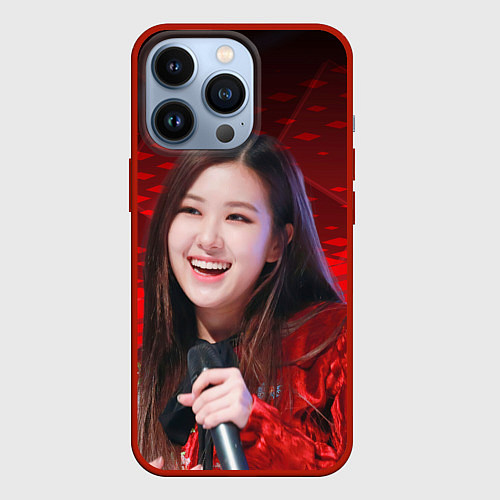 Чехол iPhone 13 Pro Rose Blackpink red / 3D-Красный – фото 1