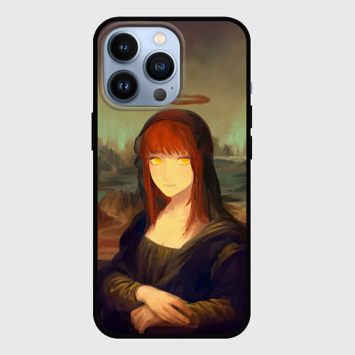 Чехол iPhone 13 Pro Макима в стиле картины Мона Лиза / 3D-Черный – фото 1