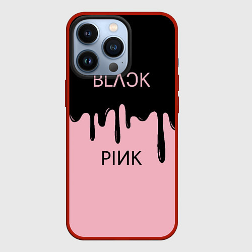 Чехол iPhone 13 Pro Blackpink - краски / 3D-Красный – фото 1