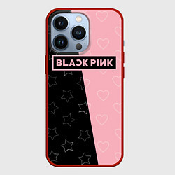 Чехол для iPhone 13 Pro Blackpink - hearts and stars, цвет: 3D-красный