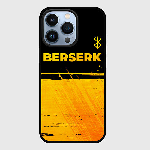 Чехол iPhone 13 Pro Berserk - gold gradient: символ сверху / 3D-Черный – фото 1