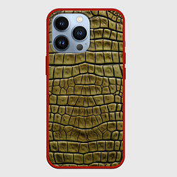 Чехол для iPhone 13 Pro Текстура кожи крокодила, цвет: 3D-красный