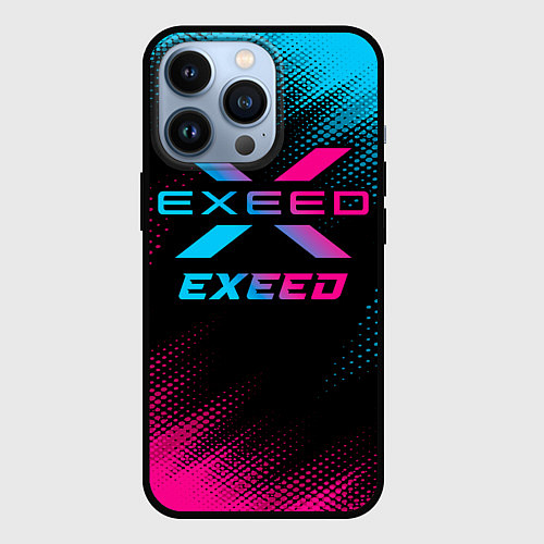 Чехол iPhone 13 Pro Exeed - neon gradient / 3D-Черный – фото 1