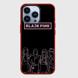 Чехол для iPhone 13 Pro Blackpink - art contour, цвет: 3D-красный