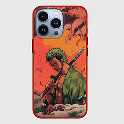 Чехол iPhone 13 Pro Зоро на закате - One Piece