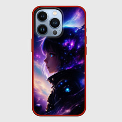 Чехол для iPhone 13 Pro Покорение космоса - девушка, цвет: 3D-красный