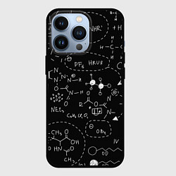 Чехол для iPhone 13 Pro Химические формулы на чёрном, цвет: 3D-черный