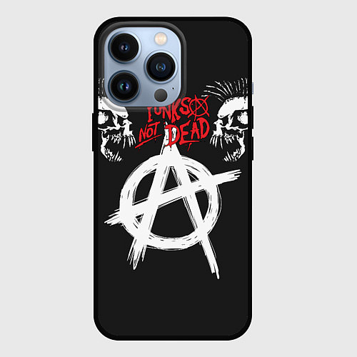 Чехол iPhone 13 Pro Punks not dead - анархия / 3D-Черный – фото 1