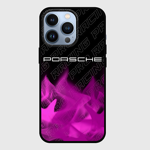 Чехол iPhone 13 Pro Porsche pro racing: символ сверху / 3D-Черный – фото 1