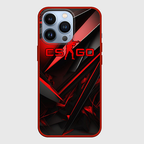 Чехол iPhone 13 Pro CS GO black red / 3D-Красный – фото 1