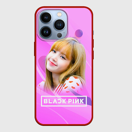 Чехол iPhone 13 Pro Blackpink Lisa pink / 3D-Красный – фото 1