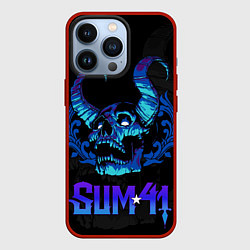 Чехол для iPhone 13 Pro Sum41 horns skull, цвет: 3D-красный
