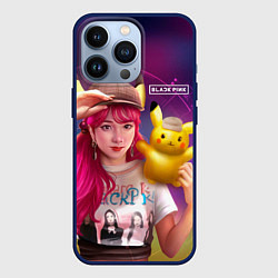 Чехол для iPhone 13 Pro Jisoo and Pikachu, цвет: 3D-тёмно-синий