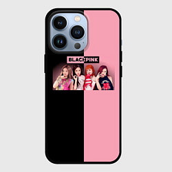 Чехол для iPhone 13 Pro Черно-розовый градиент Black Pink, цвет: 3D-черный