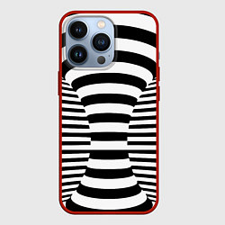 Чехол для iPhone 13 Pro Черно-белая иллюзия, цвет: 3D-красный