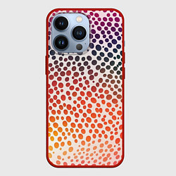 Чехол для iPhone 13 Pro Радужные градиентные круги, цвет: 3D-красный