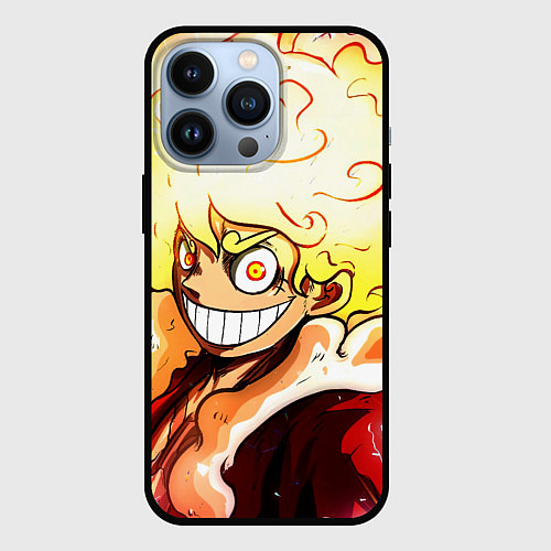 Чехол iPhone 13 Pro Луффи 5 гир бог Ника - One Piece / 3D-Черный – фото 1