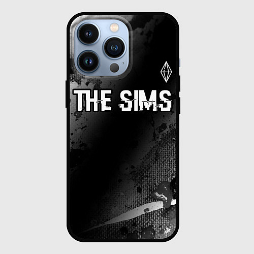 Чехол iPhone 13 Pro The Sims glitch на темном фоне: символ сверху / 3D-Черный – фото 1