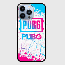 Чехол для iPhone 13 Pro PUBG neon gradient style, цвет: 3D-черный