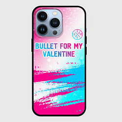 Чехол iPhone 13 Pro Bullet For My Valentine neon gradient style: симво