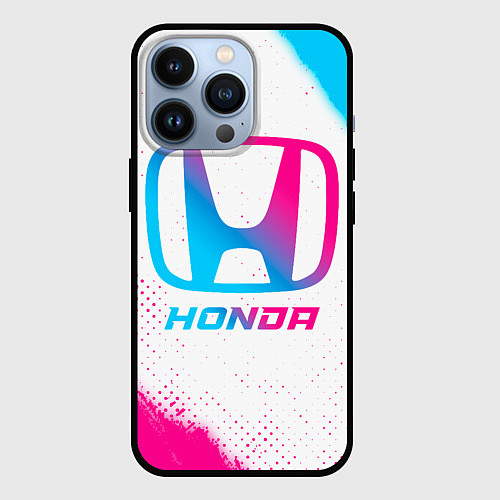 Чехол iPhone 13 Pro Honda neon gradient style / 3D-Черный – фото 1