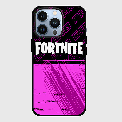 Чехол iPhone 13 Pro Fortnite pro gaming: символ сверху / 3D-Черный – фото 1