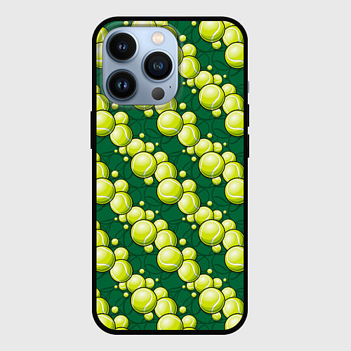 Чехол iPhone 13 Pro Большой теннис - мячики / 3D-Черный – фото 1