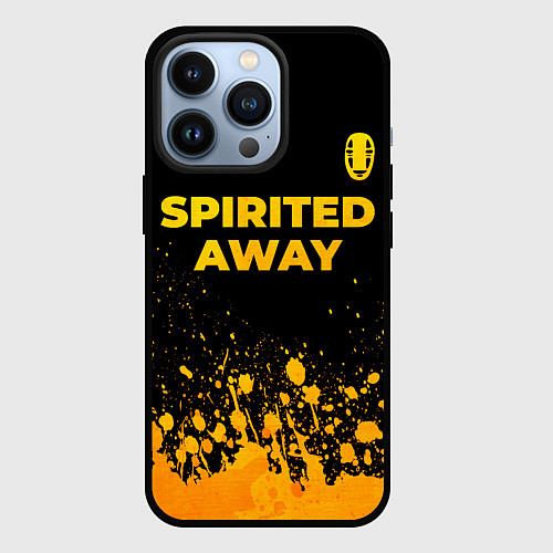 Чехол iPhone 13 Pro Spirited Away - gold gradient: символ сверху / 3D-Черный – фото 1