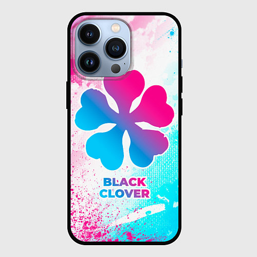 Чехол iPhone 13 Pro Black Clover neon gradient style / 3D-Черный – фото 1