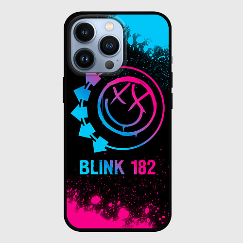 Чехол iPhone 13 Pro Blink 182 - neon gradient / 3D-Черный – фото 1