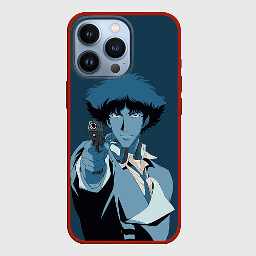 Чехол iPhone 13 Pro Spike Spiegel blue / 3D-Красный – фото 1