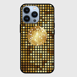 Чехол iPhone 13 Pro Золотой диско шар и золотая мозаика