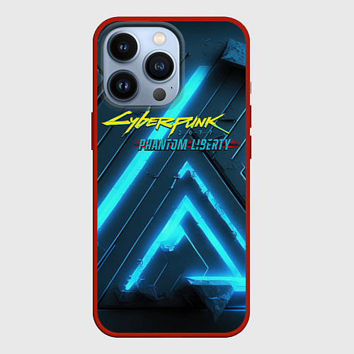 Чехол iPhone 13 Pro Cyberpunk neon style / 3D-Красный – фото 1