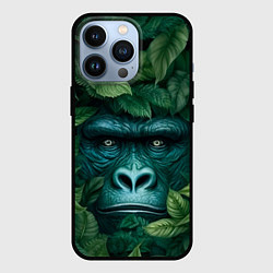 Чехол iPhone 13 Pro Горилла в кустах джунгли