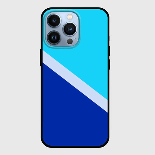 Чехол iPhone 13 Pro Двуцветный голубой / 3D-Черный – фото 1