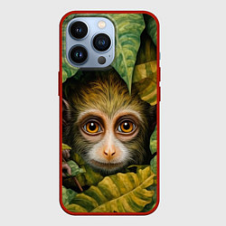 Чехол iPhone 13 Pro Маленькая обезьянка в листьях