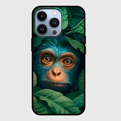 Чехол для iPhone 13 Pro Обезьяна в кустах, цвет: 3D-черный