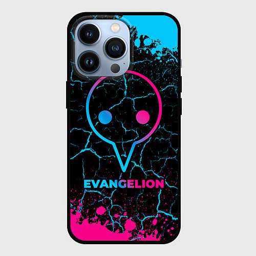 Чехол iPhone 13 Pro Evangelion - neon gradient / 3D-Черный – фото 1
