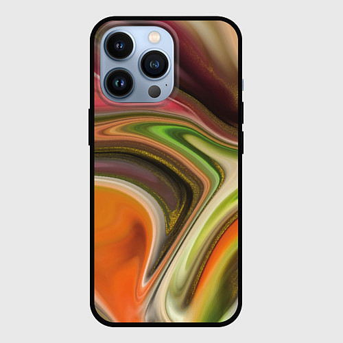 Чехол iPhone 13 Pro Waves colors / 3D-Черный – фото 1