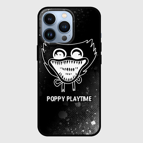 Чехол iPhone 13 Pro Poppy Playtime glitch на темном фоне / 3D-Черный – фото 1