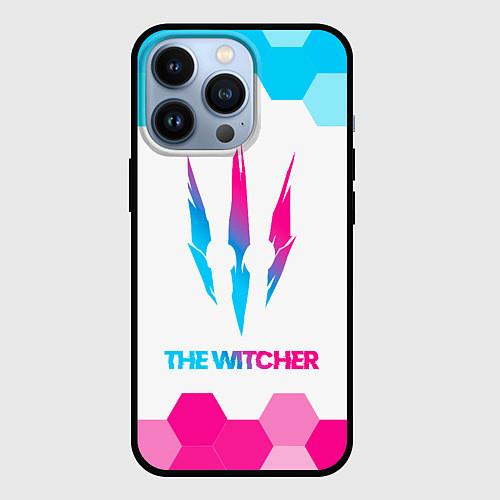 Чехол iPhone 13 Pro The Witcher neon gradient style / 3D-Черный – фото 1