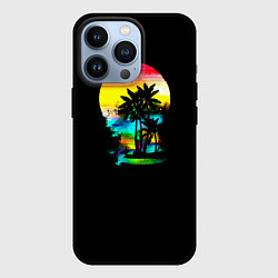 Чехол для iPhone 13 Pro Луна SynthWave, цвет: 3D-черный