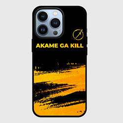 Чехол для iPhone 13 Pro Akame ga Kill - gold gradient: символ сверху, цвет: 3D-черный