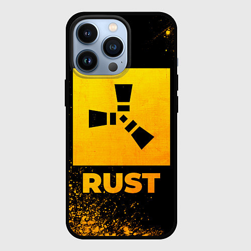 Чехол iPhone 13 Pro Rust - gold gradient / 3D-Черный – фото 1