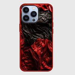 Чехол для iPhone 13 Pro Black red texture, цвет: 3D-красный